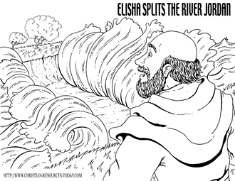 Bible Coloring Pages on Bible Coloring Page Elisha Splits Jordan Png