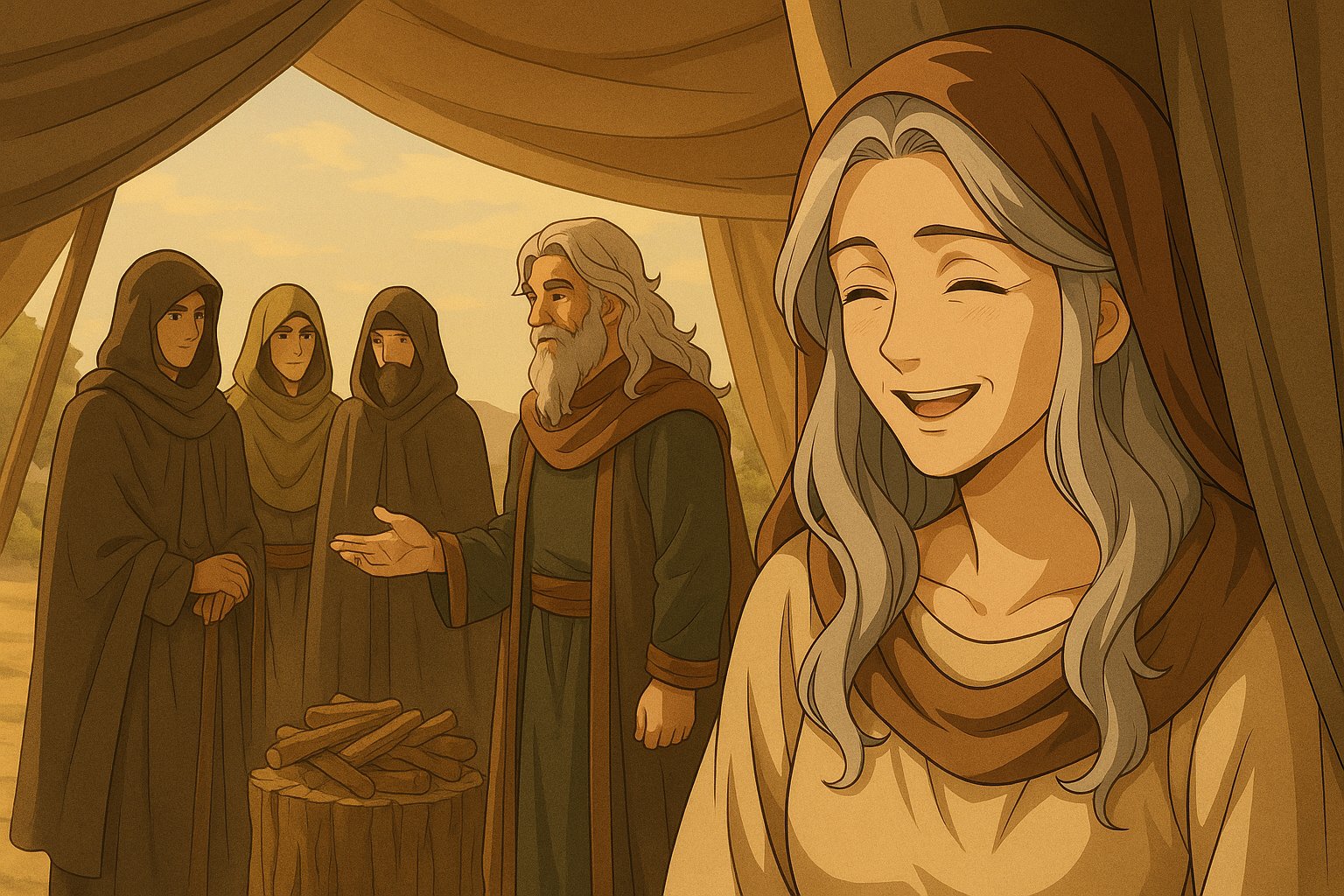 Sarah laughs and doubts God after hearing that she will be with child at her very advanced age